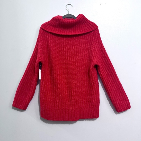 NWT Maeve By Anthropologie Cherry Red Cowl Neckline Pullover Knit Sweater π - Picture 13 of 16